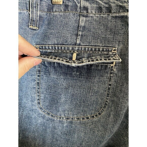 Gloria Vanderbilt jeans 14 Baggy Cargo Pockets Dark Wash Belted Y2k Streetwear - Picture 8 of 8